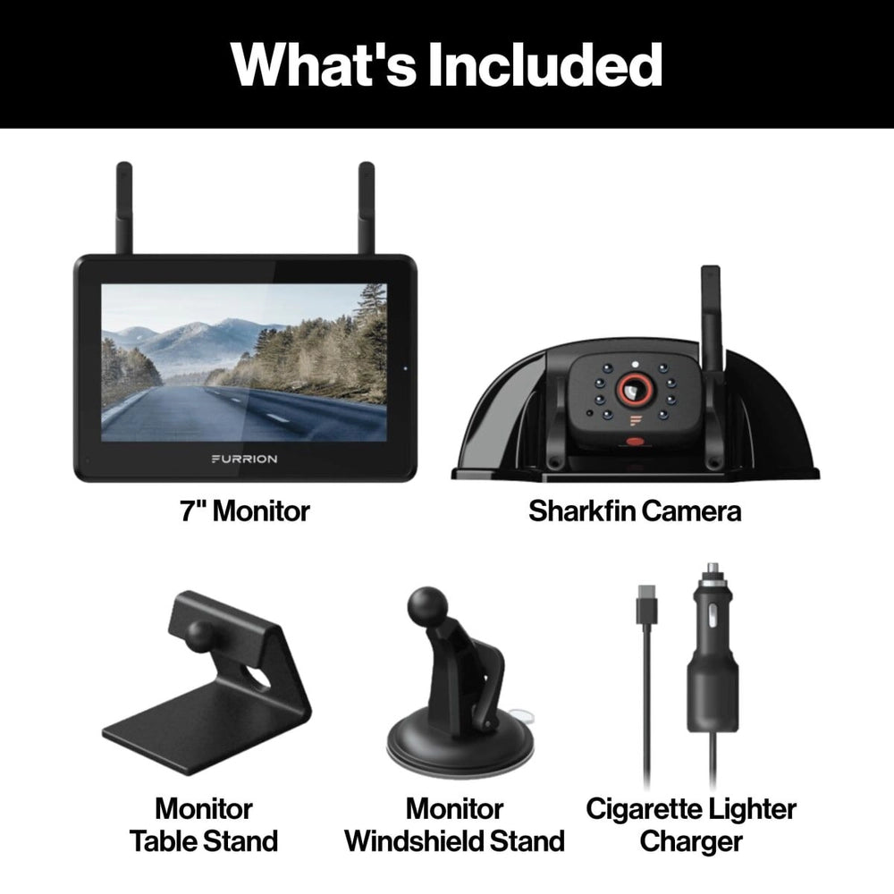 Furrion Vision S®+ RV Observation System - 7" Monitor, Sharkfin Camera