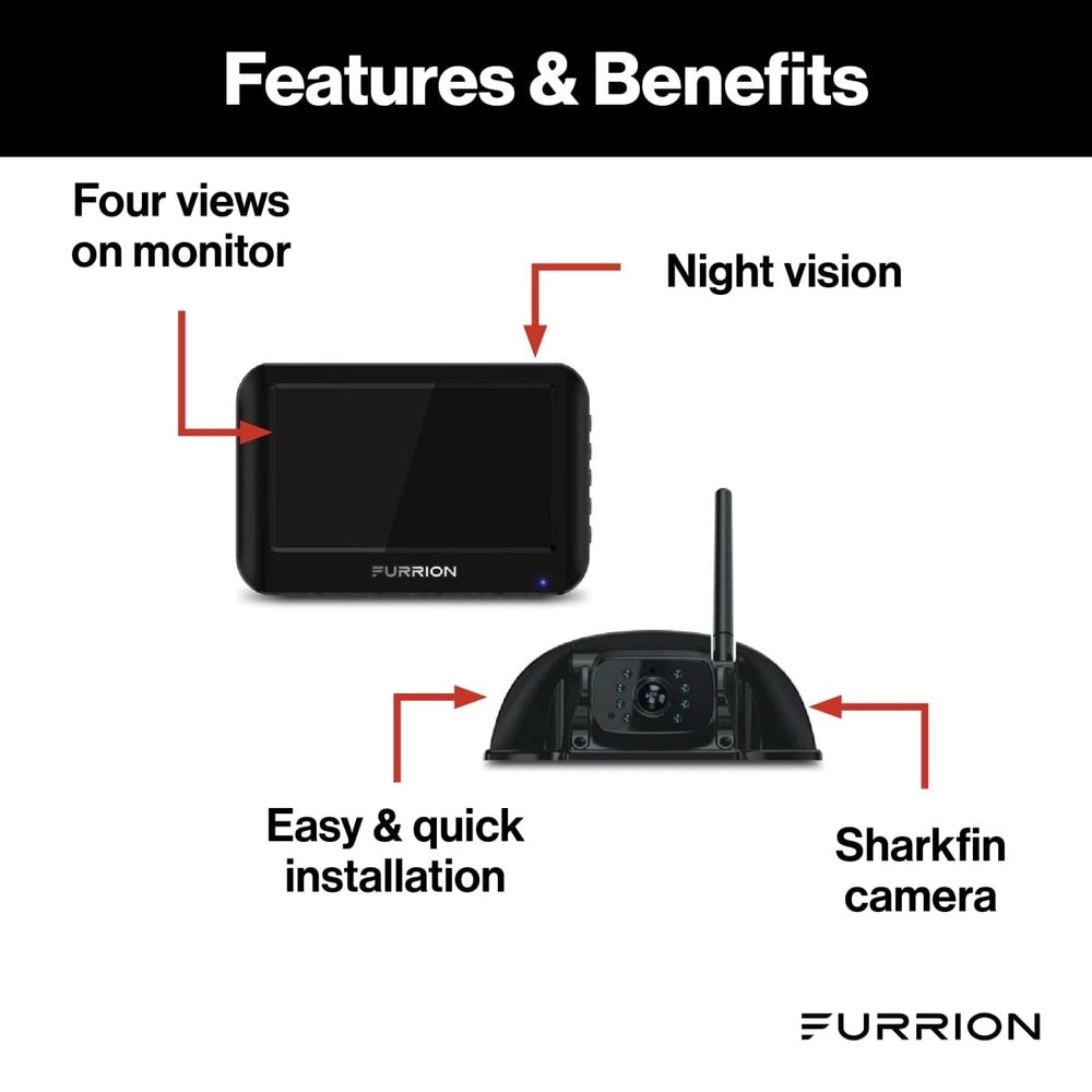 Furrion Vision S® RV Backup Camera System with Rear Sharkfin Camera