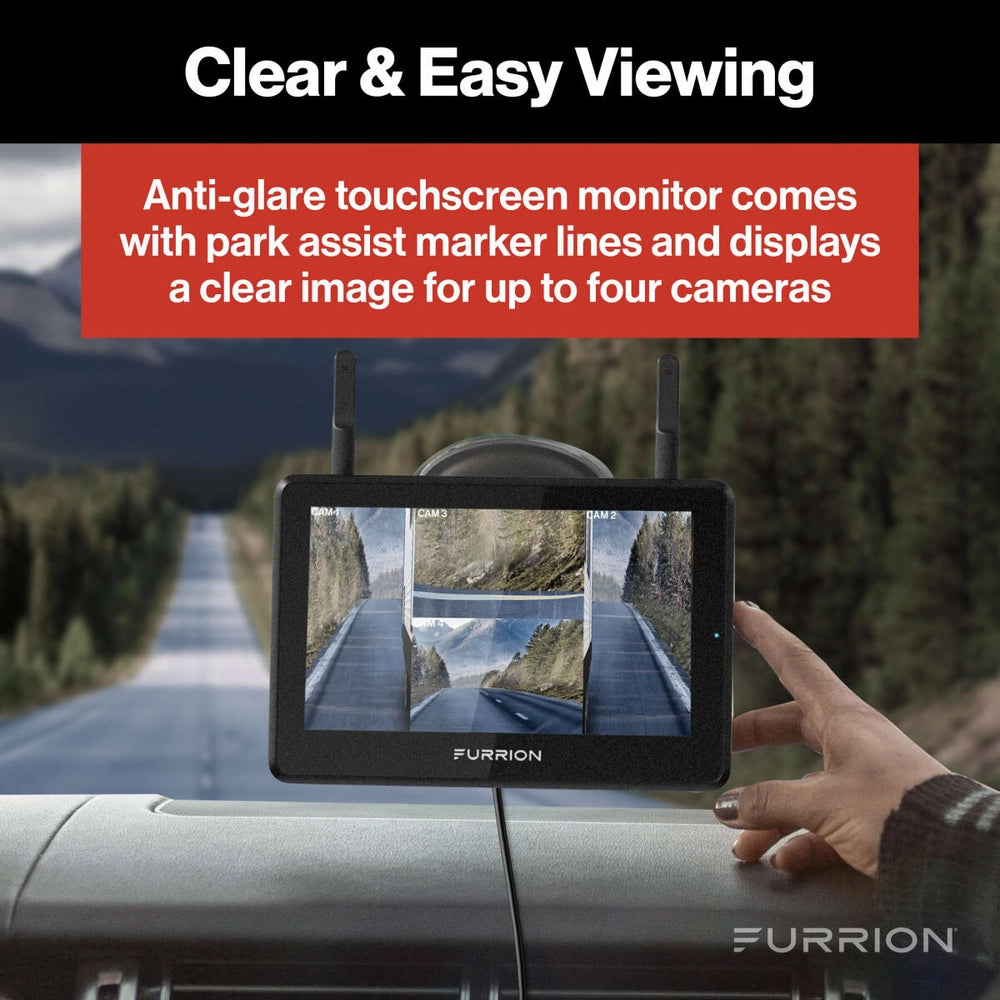 Furrion Vision S®+ RV Observation System - 7" Monitor, Sharkfin Camera