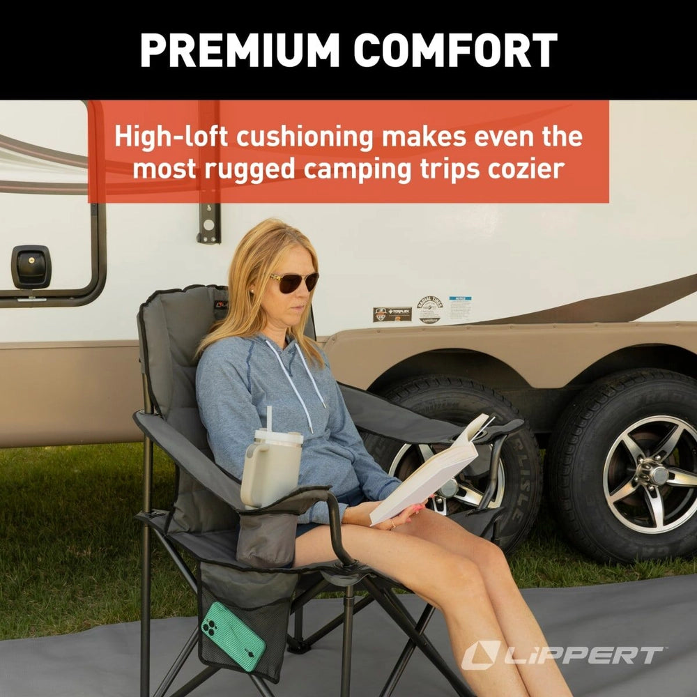 Campfire Deluxe Folding Chair - Dark Grey