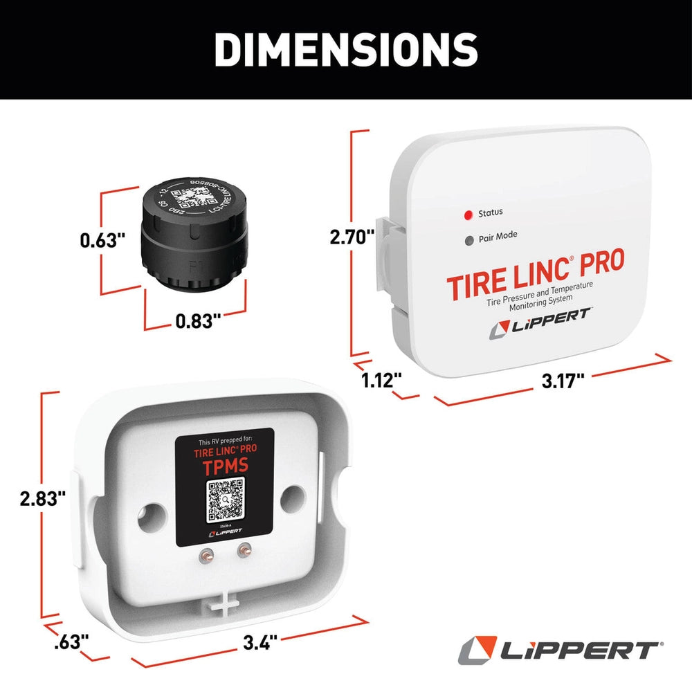 Lippert Tire Linc® PRO RV Tire Pressure & Temperature Monitoring System (TPMS) 2 Tires